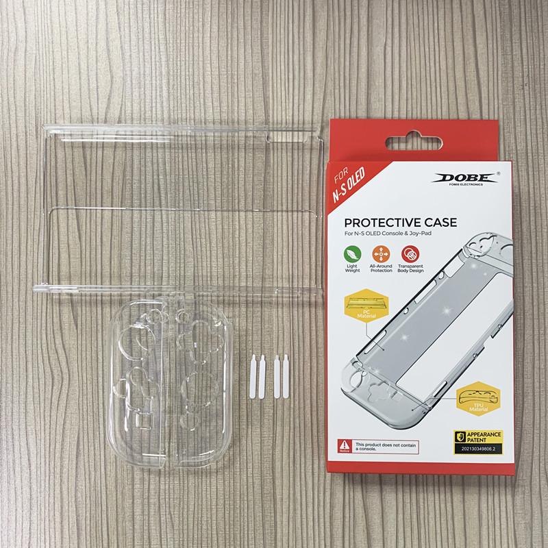 Transparente Host-Hartschalenhülle mit Controller-Hüllen, kompatibel mit Nintendo Switch OLED