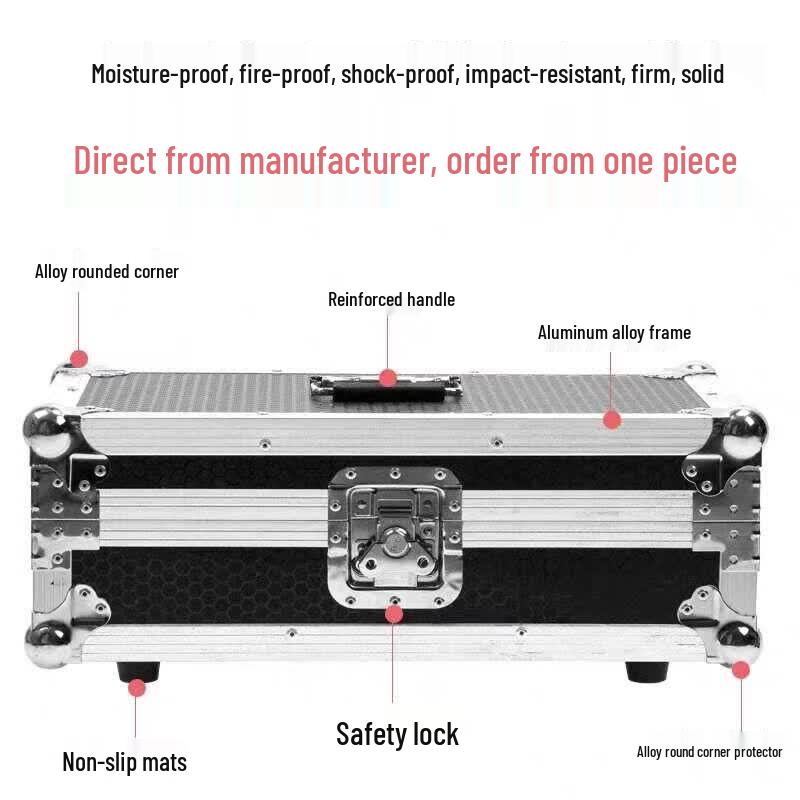 Heavy-Duty Black Aluminum Alloy Flight & Instrument Trolley Case