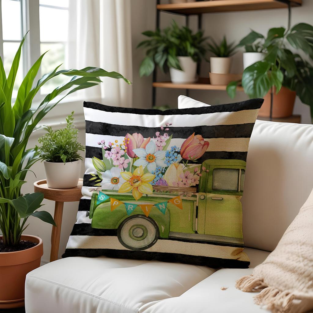 Warm Home Soft Furnishing Sofa Pillows Spring Plants Flowers Bay Window Cushions Office Seat Linen Pillows