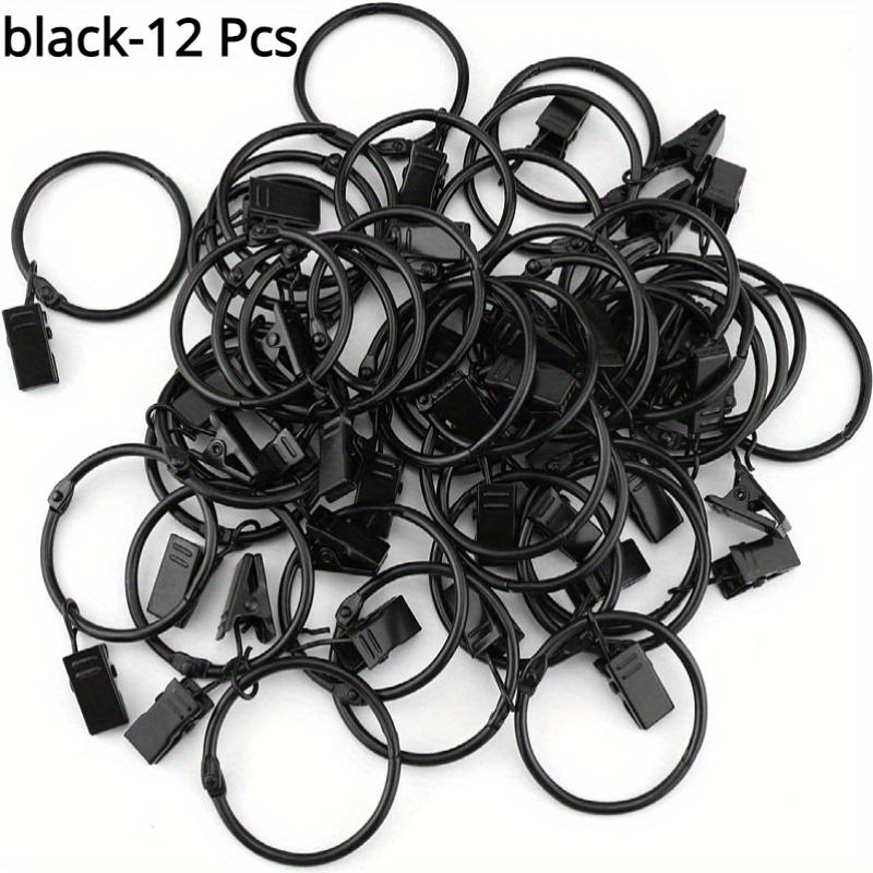 

12/36/40 шт. кольцо для штор с зажимом, зажим для штор с кольцом, вешалка для штор, кольцо диаметром 33 мм/1,26 дюйма, встроенный карниз, винтажный черный 12pcs