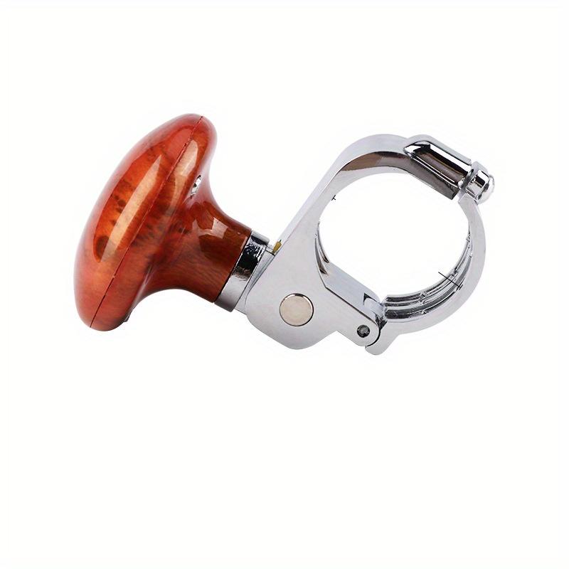 

Car Steering Wheel Spinner Knob, ABS Head, Metal Ring, Brown