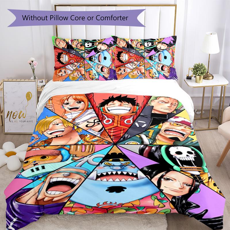 ONE PIECE 3pcs Bedding Set Duvet Cover Closure Includes 1 Duvet Cover & 2 Pillowcases for All Seasons Bedroom Home Dorm Decor