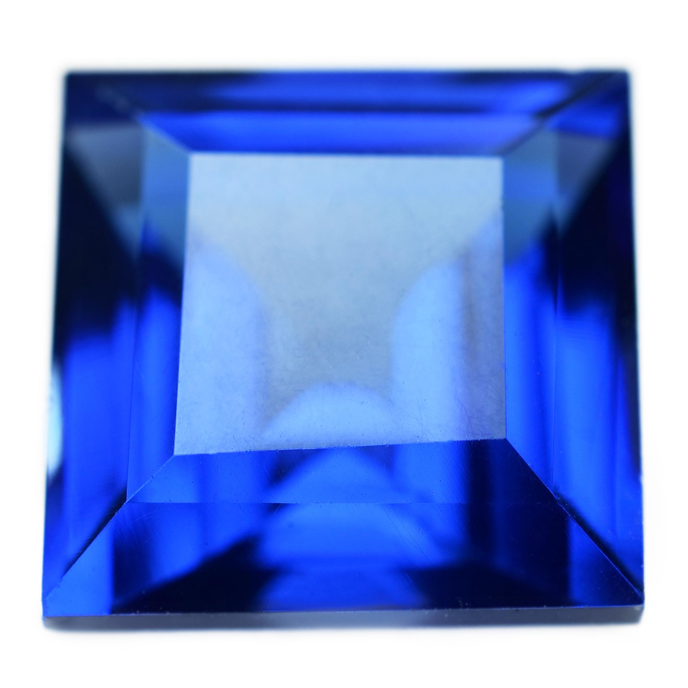 

8 To 10 Ct Natural Ceylon Blue Sapphire Square Cut Certified Loose Gemstones 11.5 mm синій