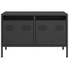 Vidaxl Szafka Rtv, Czarna, 68X39X43,5 Cm, Stal Walcowana Na Zimno