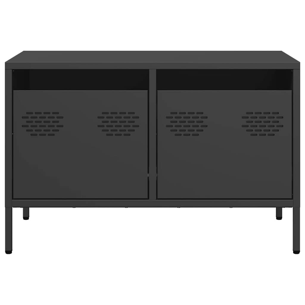 Vidaxl Szafka Rtv, Czarna, 68X39X43,5 Cm, Stal Walcowana Na Zimno