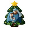 Unique Star Shape Nativity Scene Felt Pendant Home Decor Cartoon Jesus Hanging Ornament Xmas Tree Christmas Tree Ornament Home