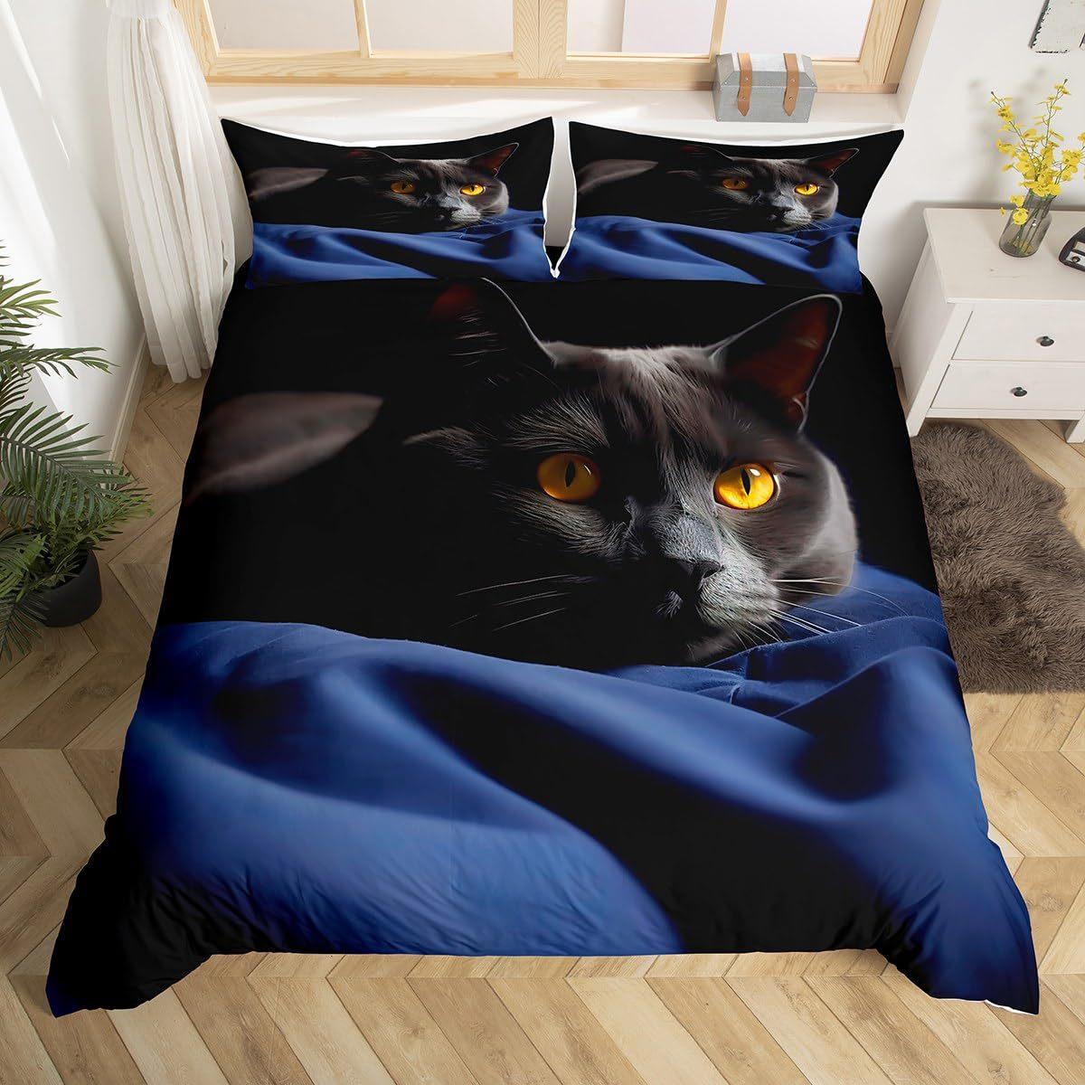 Серия Кошки Милое Животное 3D Цифровая Печать Пододеяльник Трехпредметное Постельное Белье Spain Cama 90