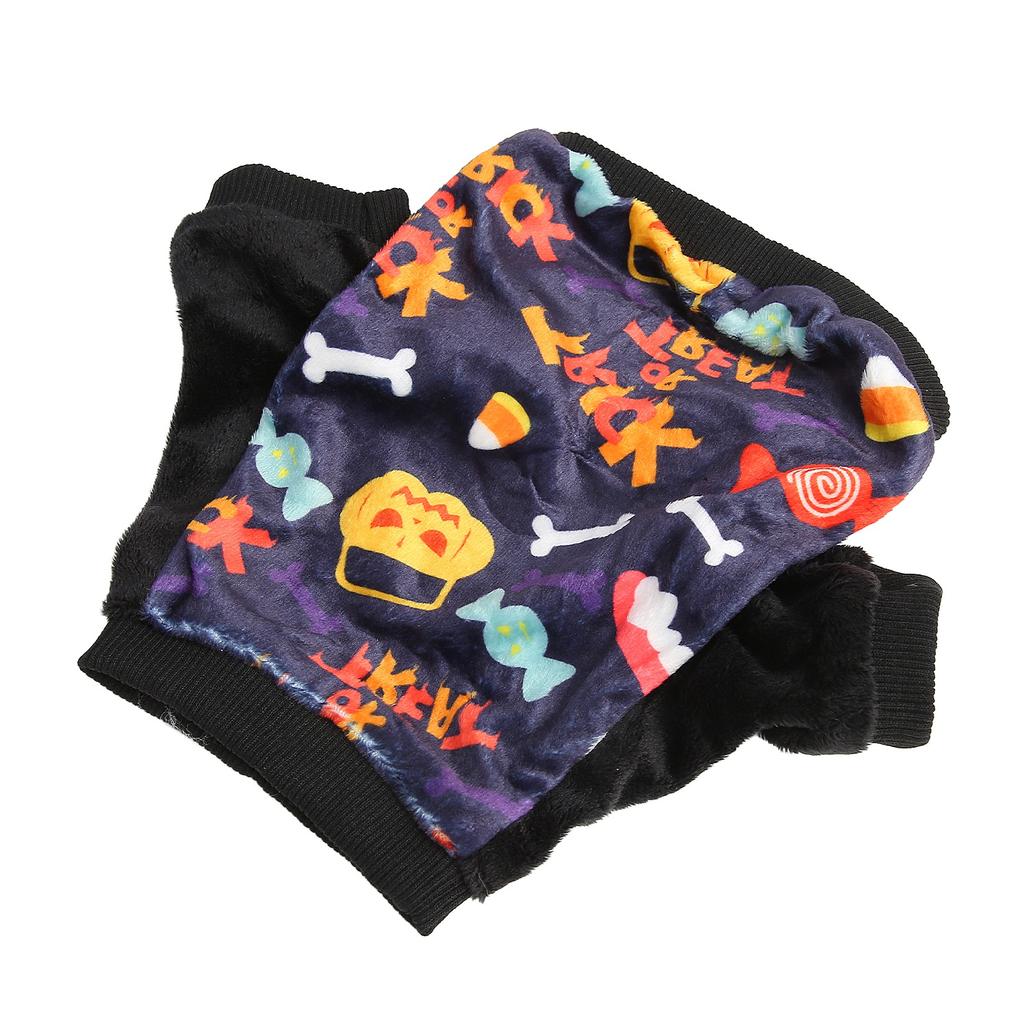 Halloween Dog Shirt Soft Plush Interesting Pumpkin Pattern Strong Elasticity Halloween Dog Apparel f