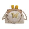 Summer embroidery small bag women's new fashion bamboo joint portable mouth gold bag pearl chain messenger bag