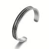 New Korean-style retro personalized motorcycle bracelet made of stainless steel C Open-ended wheat ear men's punk accessory trendy men's bracelet