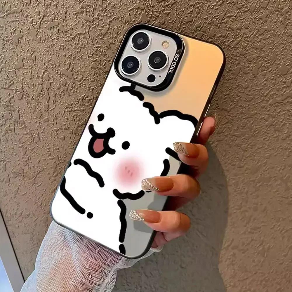 

Cute Anime Dog Lovers Couple Phone Case for IPhone 11 12 13 14 15 16 Pro Max X XS MAX XR SE 7 8Plus Shockproof Bumper Hard Cover iPhone 16 Pro