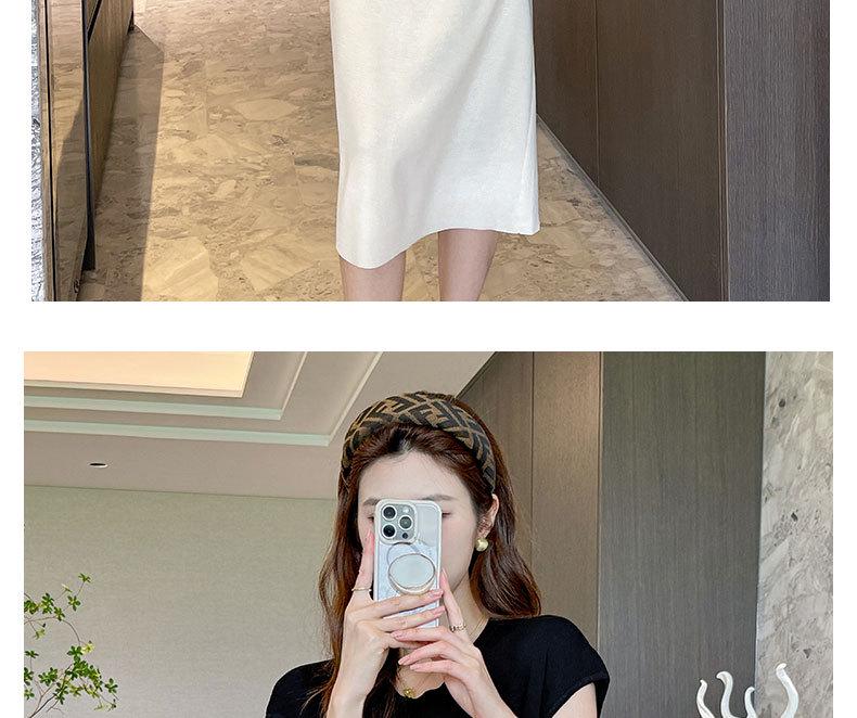 2024 Summer High-End Women's Petite Knit Shoulder Dress - Hip-Hugging, Slimming, Short Sleeve, Elegant Long Style