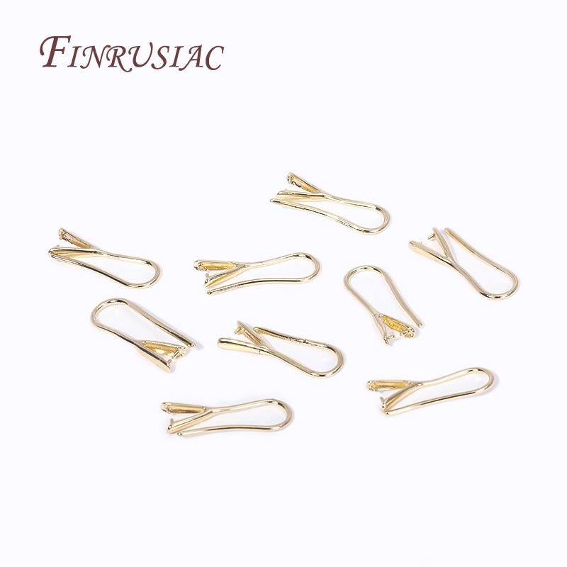 Trendy 18K Gold Plated Earring Hooks Ear Wire with Pinch Mounting DIY Crystal Earrings Making Supplies