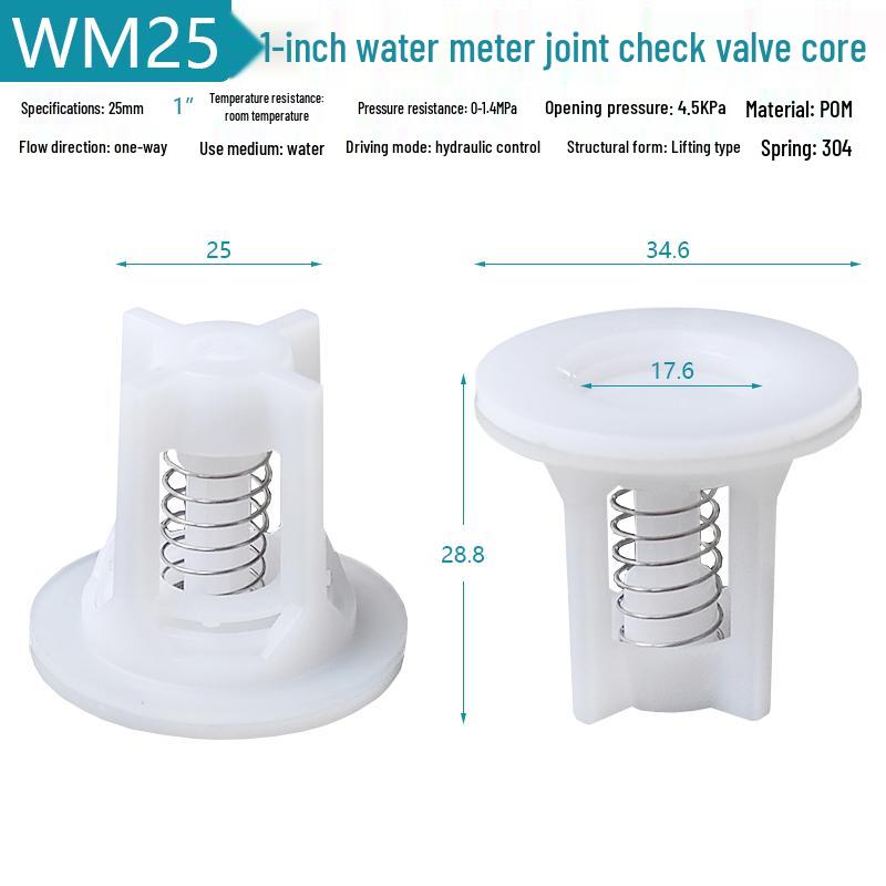 Kunststoff-Wasserleitung Rückschlagventilkern: 6-Punkt, 4-Punkt, 1 Zoll, 2 Zoll, Ventilzubehör