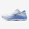 Mizuno Wave Sky 7 Running Size for and Thick Sole Shoes, Women's, White/Gray/Blue, 23.0 cm, 2E, Jogging, Marathons, Training, Sports, Lightweight,