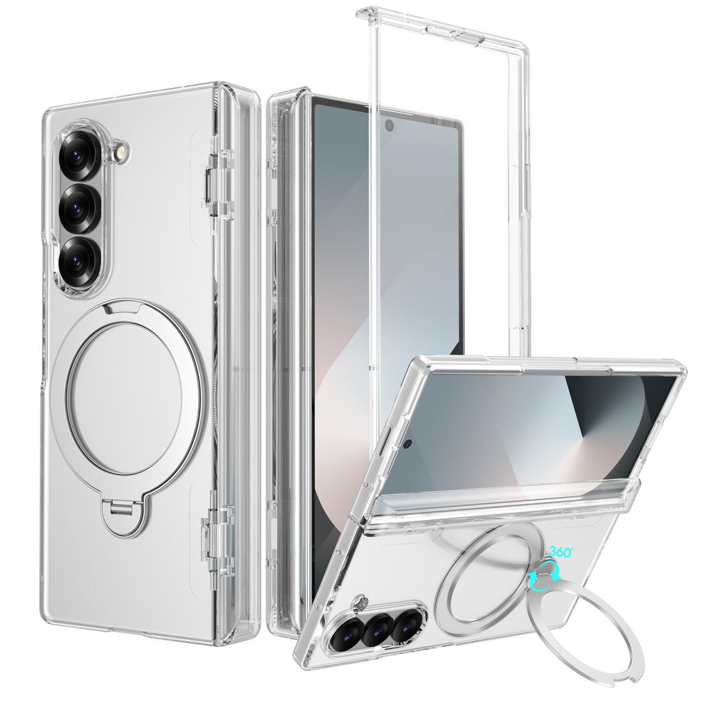 Applicable to the new Samsung ZFold8Ultra folding mobile phone case 360 rotating fulcrum magnetic suction bracket fold7 hard 6