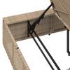 Sun Lounger with Floating Cushion Beige Poly Rattan