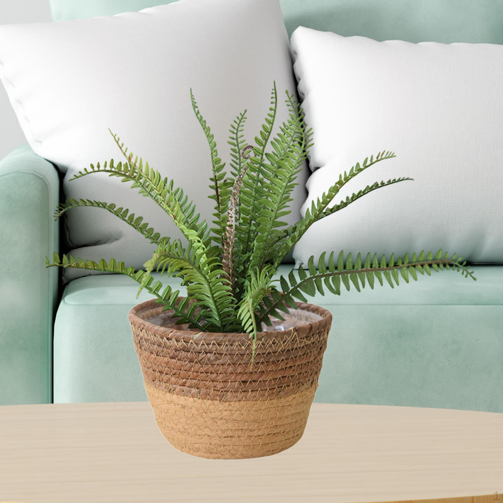 

Плетеная корзина для растений, декоративное хранилище, контейнер для украшения дома, цветочный горшок для патио S