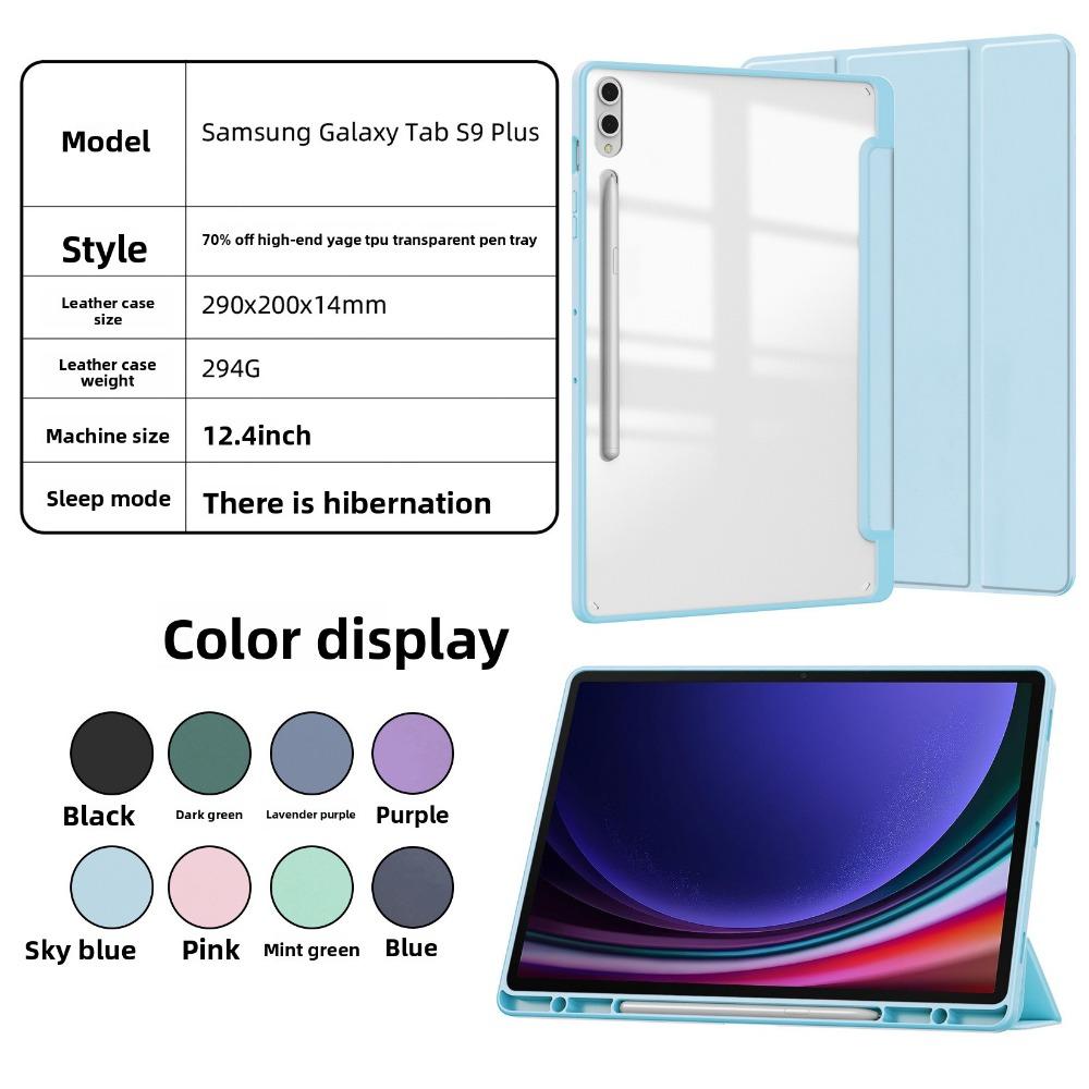 For Samsung Galaxy Tab S9FE S10FE Plus 11 tommer Deksel Akryl Anti-bøy med S Pen-spor