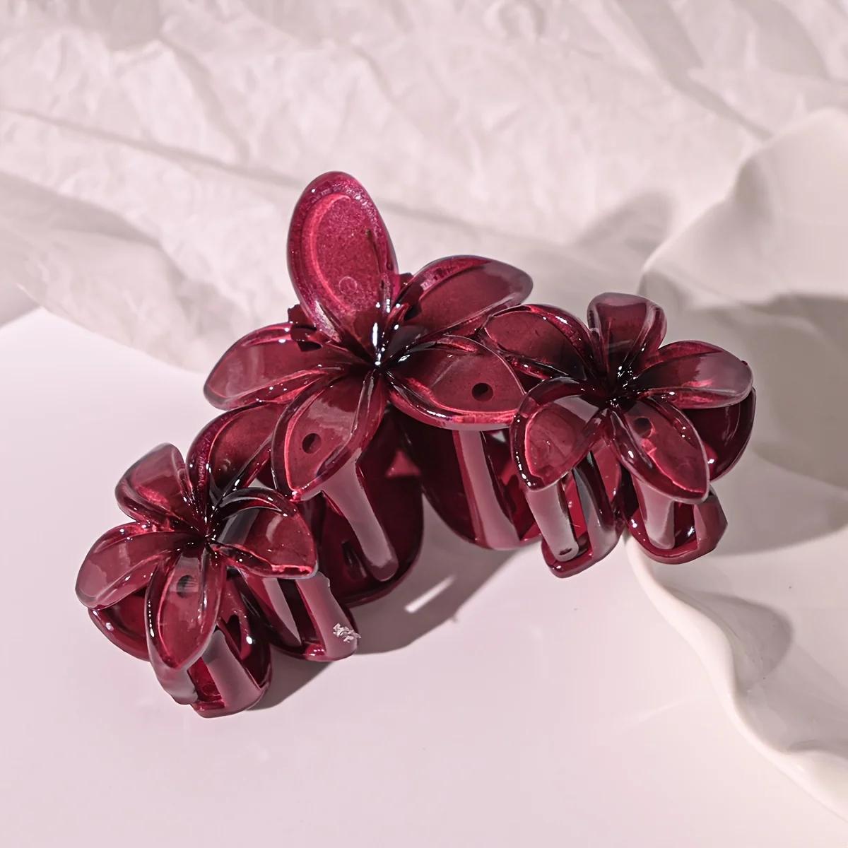 

1/2Pcs Hair Accessories with Three Flowers,egg Shaped Flower Balls,transparent and Cute Grip Clip,Beach Hair Accessories