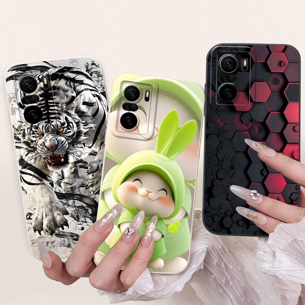 For Xiaomi Poco F3 Case Silicone Cute Cat Fashion Butterfly Flowers Love Funny Painted Phone Case M2012K11AG