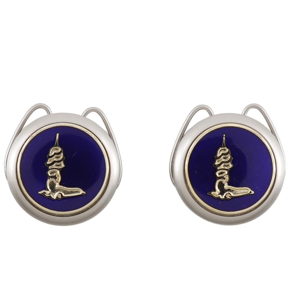 TRUSSARDI logo cuffs Silver metallic mens Used