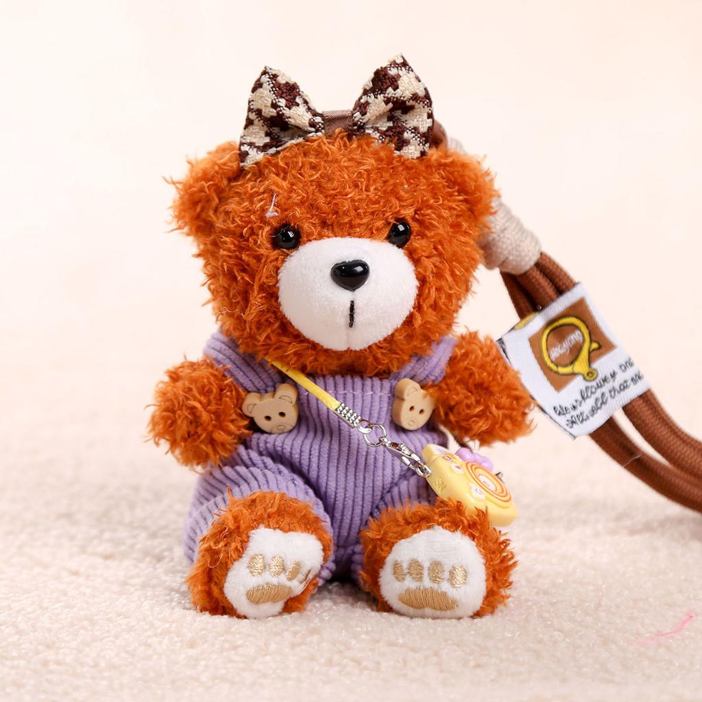 Teddy bear doll pendant keychain bracelet bag pendant plush toy birthday gift girl doll