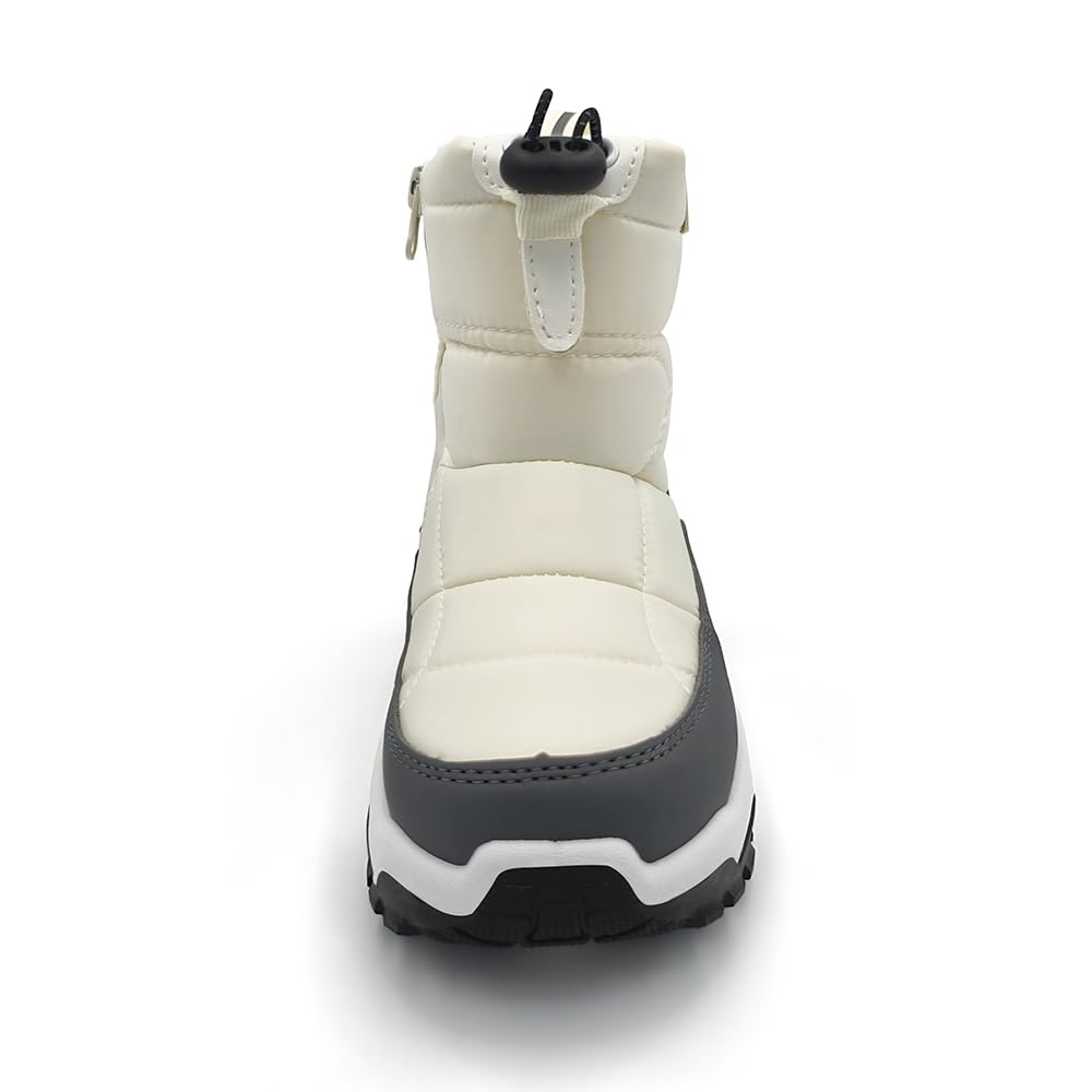 Amozi Snow Long Ski and Boa Cold Size KB9908 Kids' Boots, Snowshoes, Boots, Boots, Girls' Boys', Fabric, Winter, Protection, White, 20.0cm,
