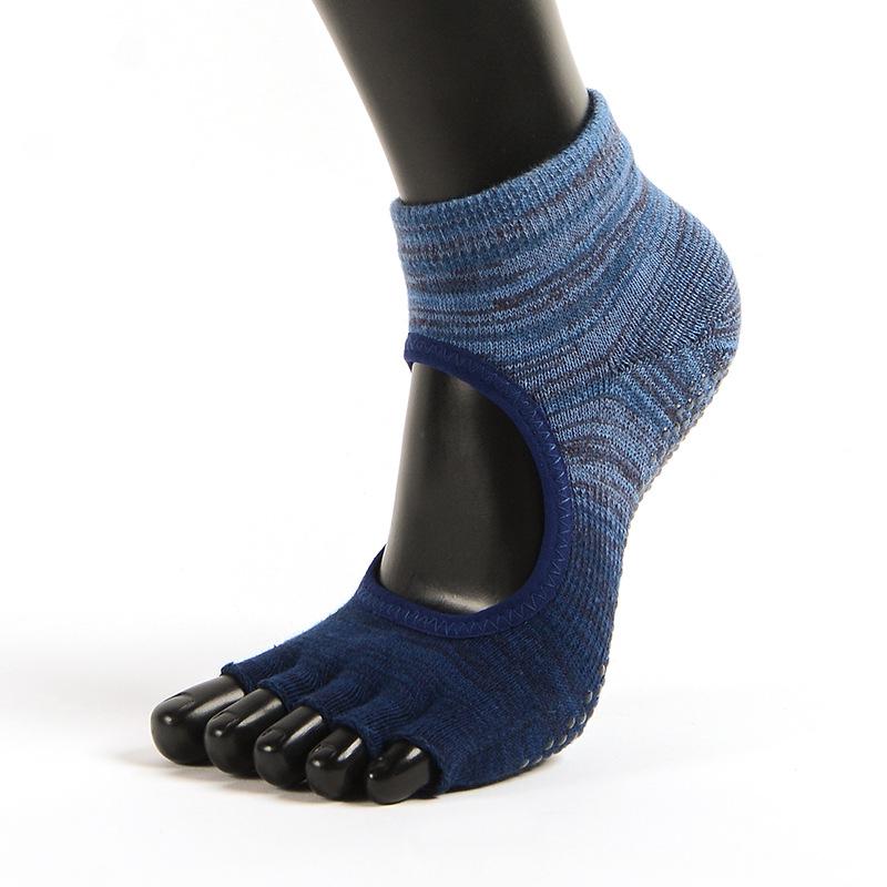 MEIKAN Non-Slip Five-Toe Yoga Socks - High-Top, Open-Back Indoor Sports Socks 35-38