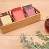 Wooden Tea Bag Storage Box Dual Side Handles Large Capacity Tea Bag Holder 3 Slots Sugar Packet Storage Box Office