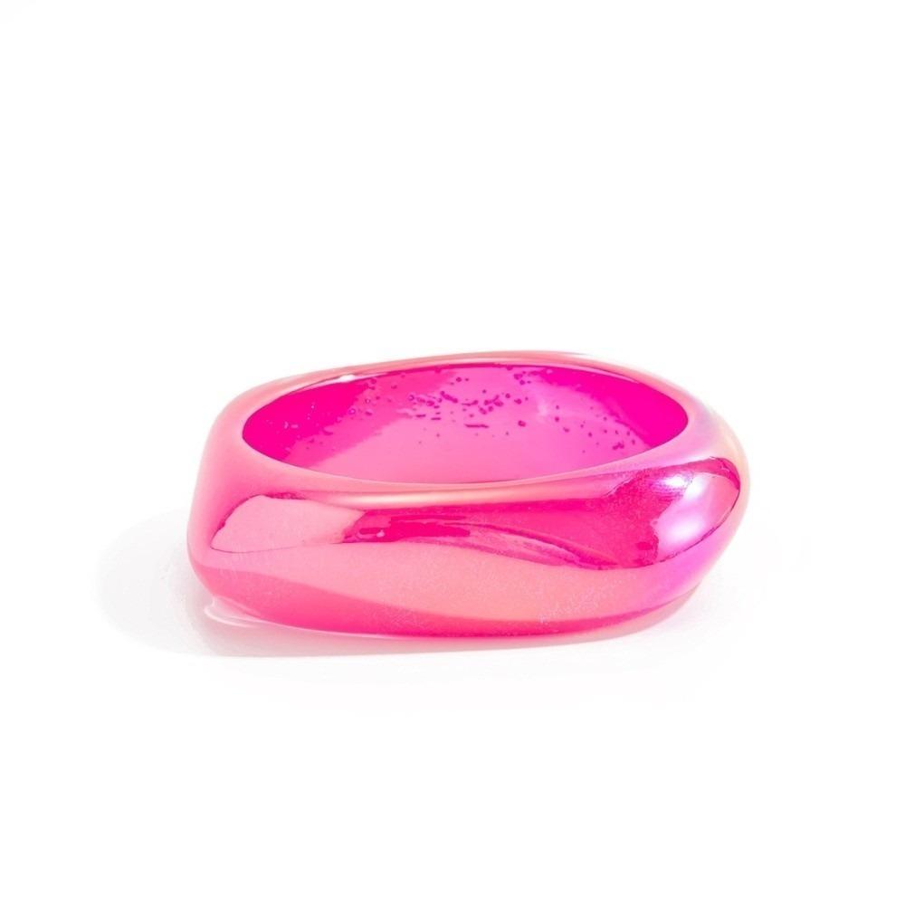 Irregular Geometric Colorful Resin Bangles Punk Hip Hop Chunky Bangles Laser Bracelets  Boho Style