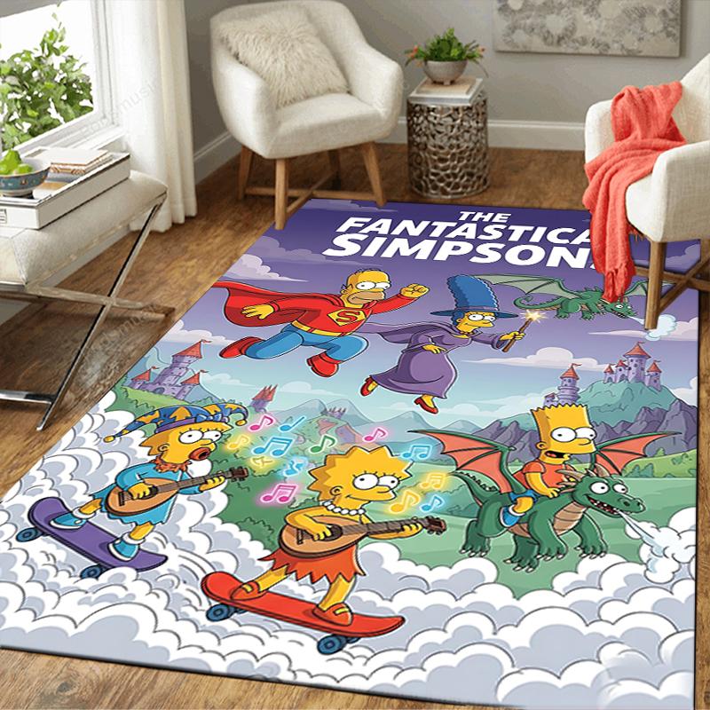 1Pc Fantastical Adventures Simpsons Rug Office Carpet Indoor Outdoor Doormat Nonslip Soft Living Room Christmas Halloween Gift D922918