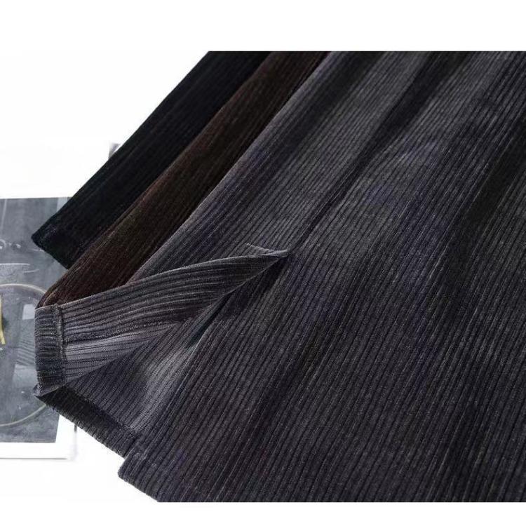 Stunning and Chic High-Waisted Velvet Skirt for Women, Autumn and Winter Straight-Style Skirt