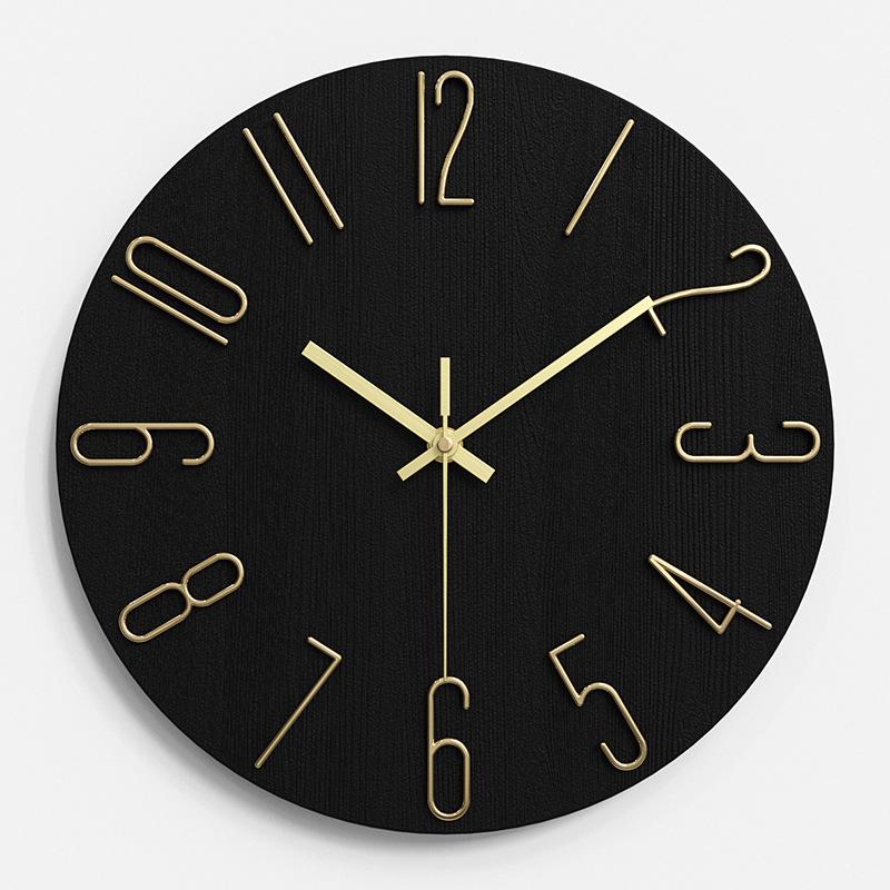 Hot Sale Living Room Wall Clock Simple Wall Mounted Household Stylish Decorative Clock 12 Inches 30cm one size