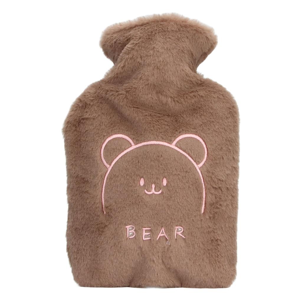 Hot Water Bottle 1L Cute Detachable Plush Cover Thickened PVC Anti Scald Hot Water Sack for Hands Be