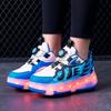 Zapatillas deportivas planas con ruedas para niños, con iluminación LED, tallas 28 a 37