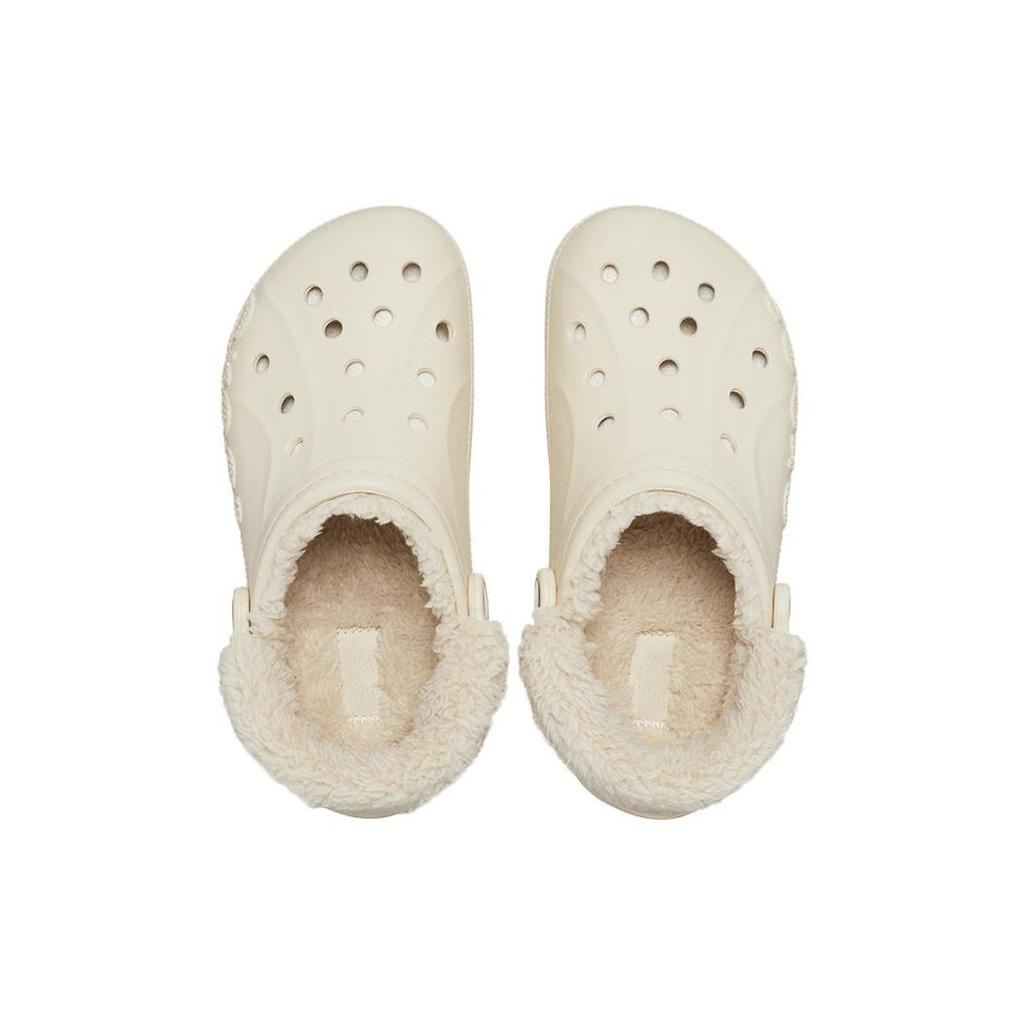 Crocs Baya Lined Fuzz Strap Clogs Unisex Clogs White 206633-11S