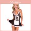 Sexy Lace Lingerie French Maid Cosplay Costume Set Halloween Party Outfit