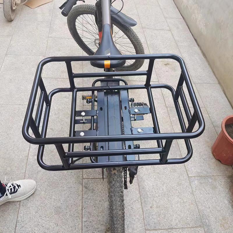 Bakre cykelkorg Cykel lastställsväska Stor kapacitet E-cykelkorg Cykelkorgar Bakre avtagbart metallställ För de flesta cyklar