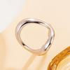 European-American Simple Hollow Geometric Adjustable Ring, Stainless Steel with Vacuum-Plated 18K Gold Finish.