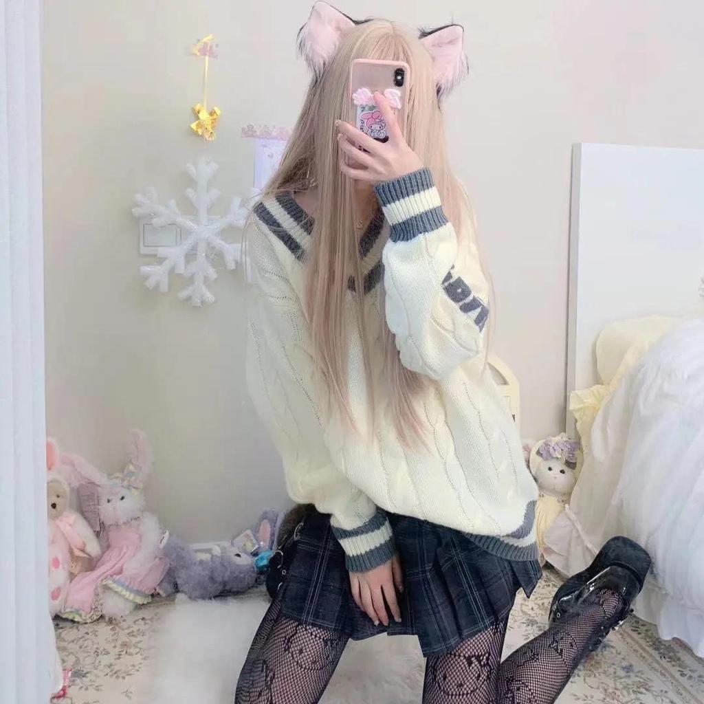 Süße japanische Katzen-Netzstrümpfe – Lolita-Stil, Frühling/Sommer, schwarzes Hohldesign, JK Hot Girl Strumpfhose