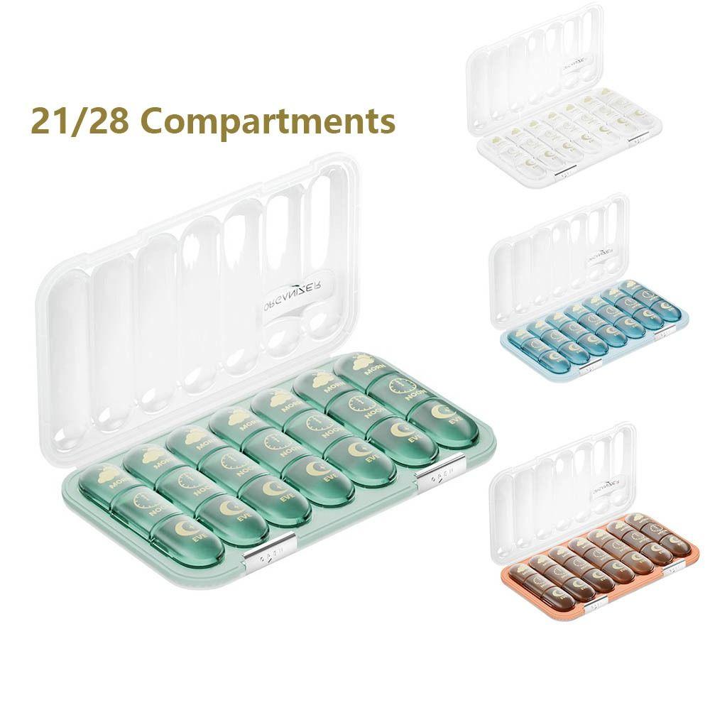 Separate Grid Pill Organizer Large Capacity Pill Storage Box Weekly Pill Box  Daily Medication