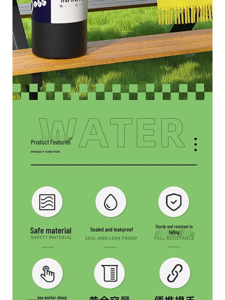 316 Edelstahl Isolierter Doppelnutzungs-Trinkbecher - Große Kapazität Tragbarer Kessel für Studenten