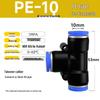 Zhuo Ji Pneumatic Quick Connector Tee: 4/6/8/10/12mm Air Hose PE Straight T-Type Fitting