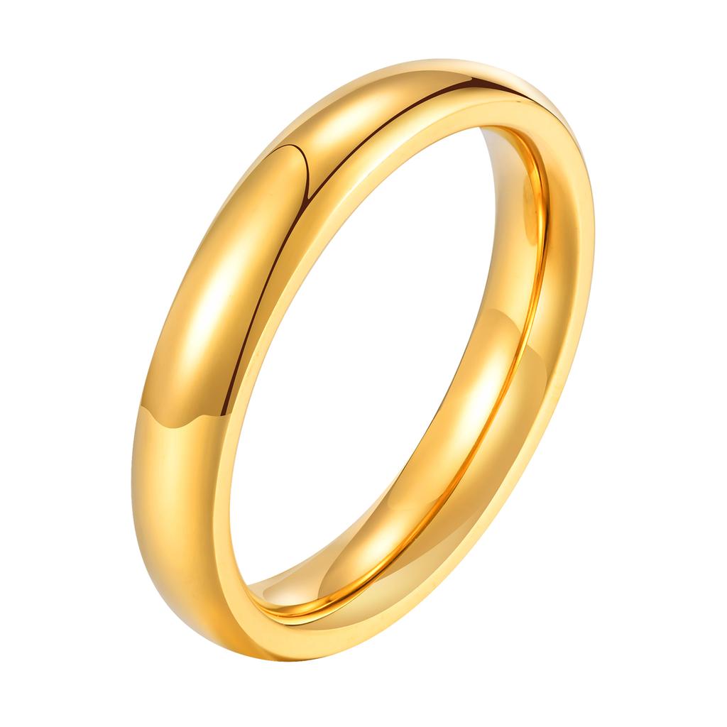 High-quality 14K Gold-plated Rings for Women,Stainless Steel Smooth Wedding Ring,Waterproof Fashion Jewelry Gift