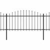 Spear Tip Garden Fence Steel 714.5 X 150 Cm Black