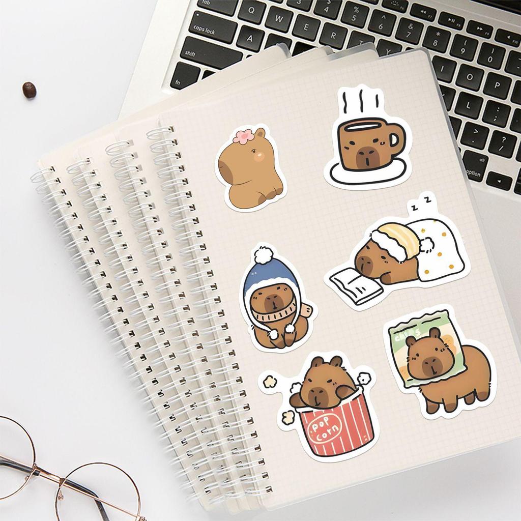 54 Cute Capybara Cartoon Waterproof Stickers for DIY Notebooks & Luggage