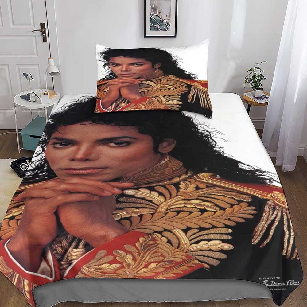 Juego de Ropa de Cama Jackson Funda Nórdica Michael Funda de Almohada Dibujos Animados Cantante Funda de Edredón para Niños Regalo Individual Doble Tamaño Grande