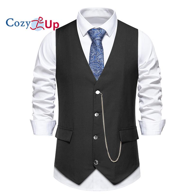 Útulné pánské neformální obchodní vesty Lehká vesta Slim Fit obleková vesta