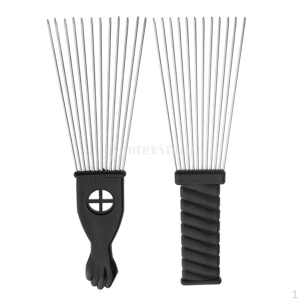 

2 шт., салонная парикмахерская из нержавеющей стали, расческа для афро-волос, парикмахерская